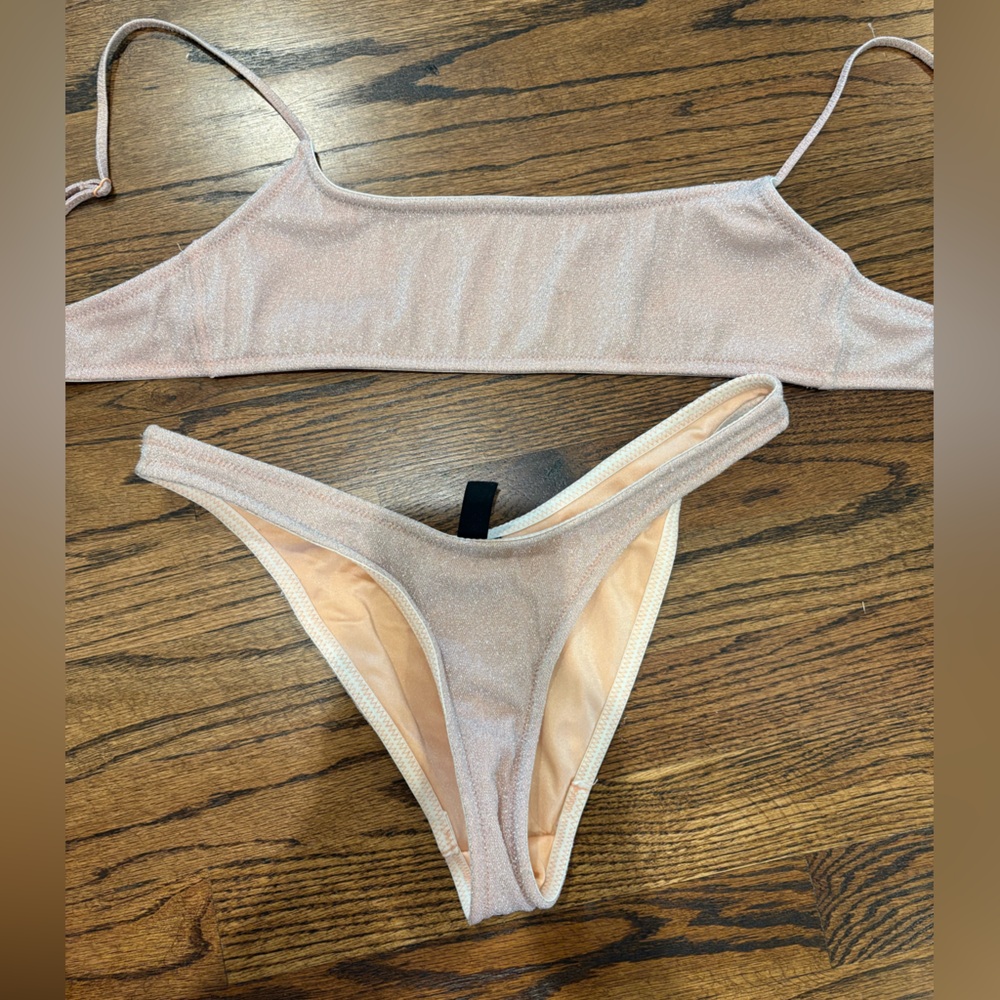 Shimmering Peach Bikini Set